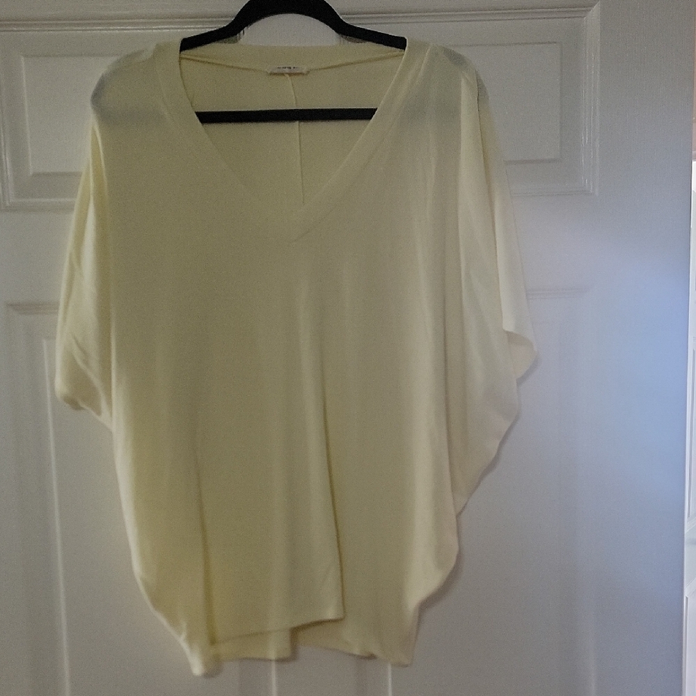 Relaxed V-Neck Dolman Blouse - Cream